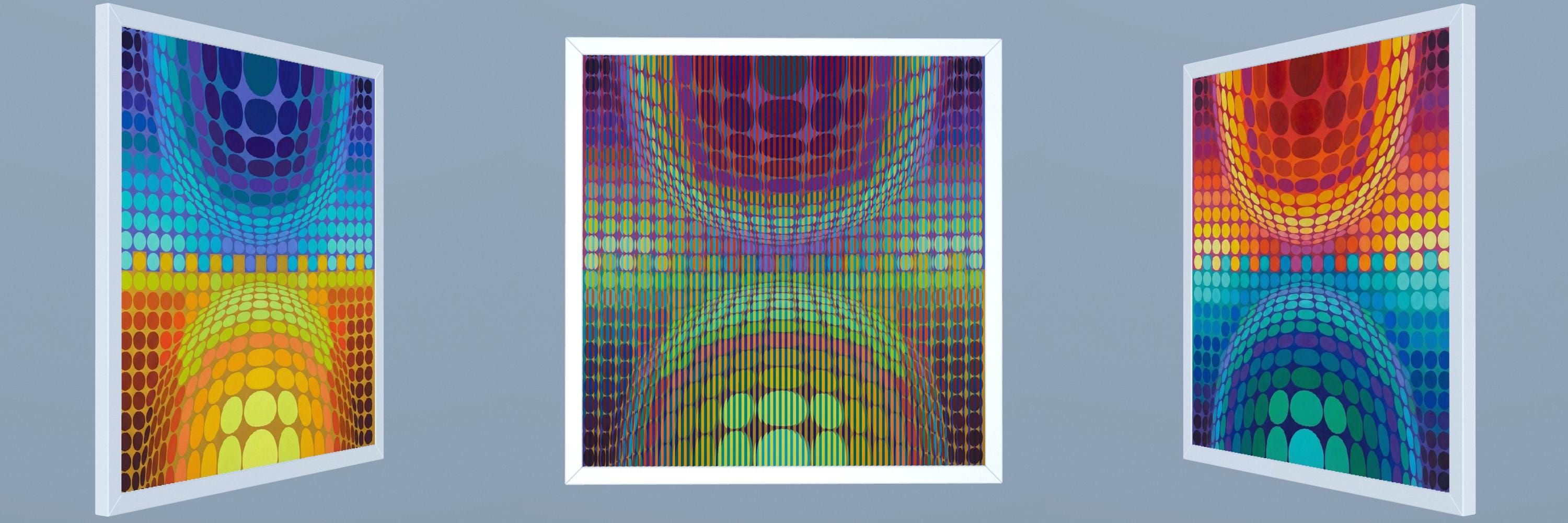 Geometric Lenticular Agamograph Art - “Orbital Shift”
