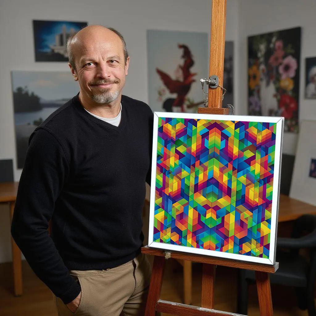 Lenticular Op Art - “Chromatic Prism"