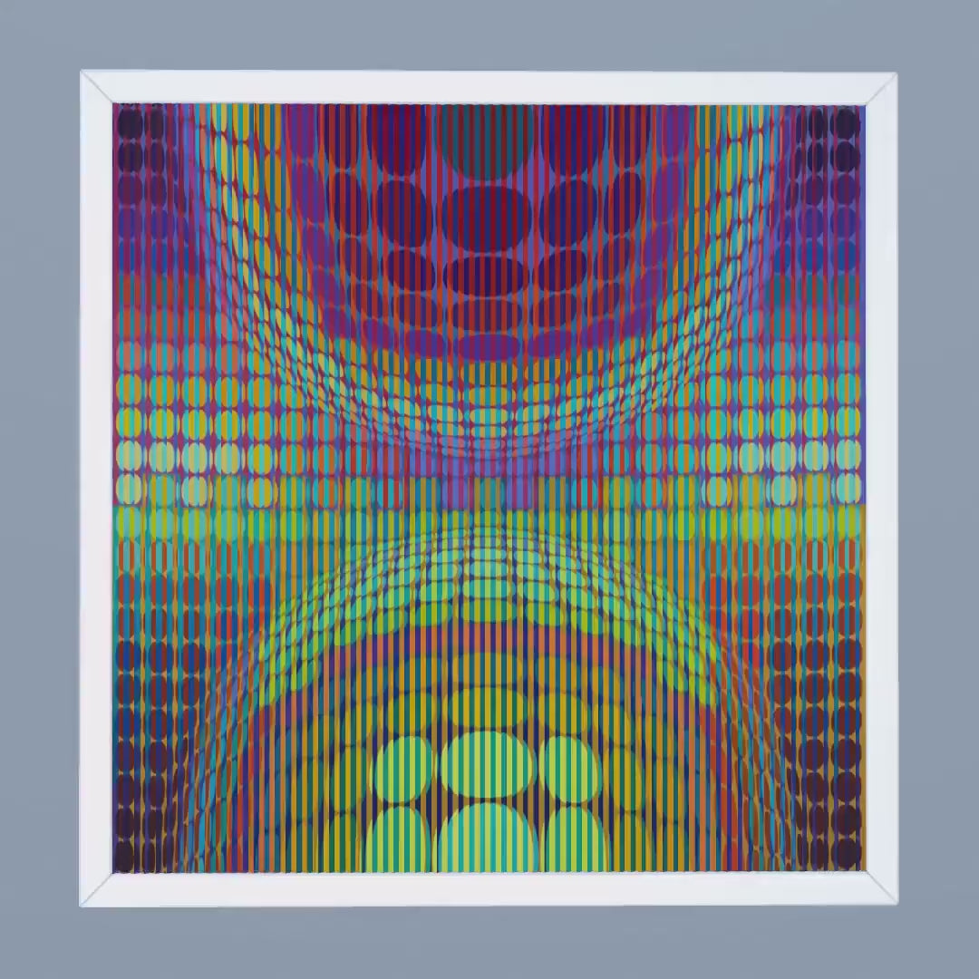 Geometric Lenticular Agamograph Art - “Orbital Shift”